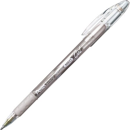 Pentel Gel Ink Pen, Roller Ball, Med Point, 2/PK, Gold/Silver PK PENK908MBP2XZ